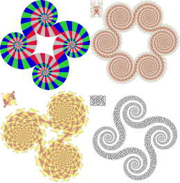 Interlocking Spiral Drawings Inspired by M.C. Escher's Print Whirlpools